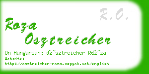 roza osztreicher business card